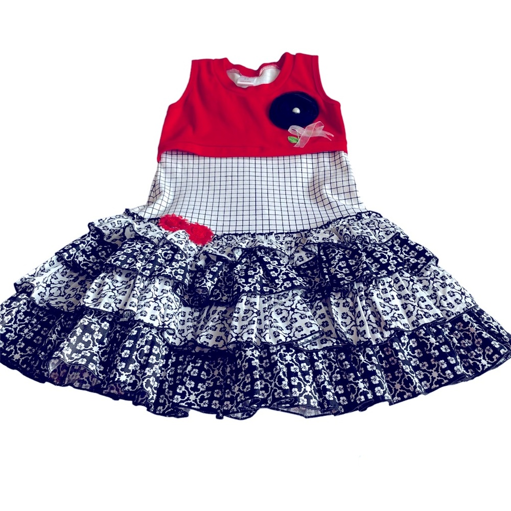 NOT FOR SALE 2/3 Year Old Girls Black, White, and Red Colour Dress With Frills